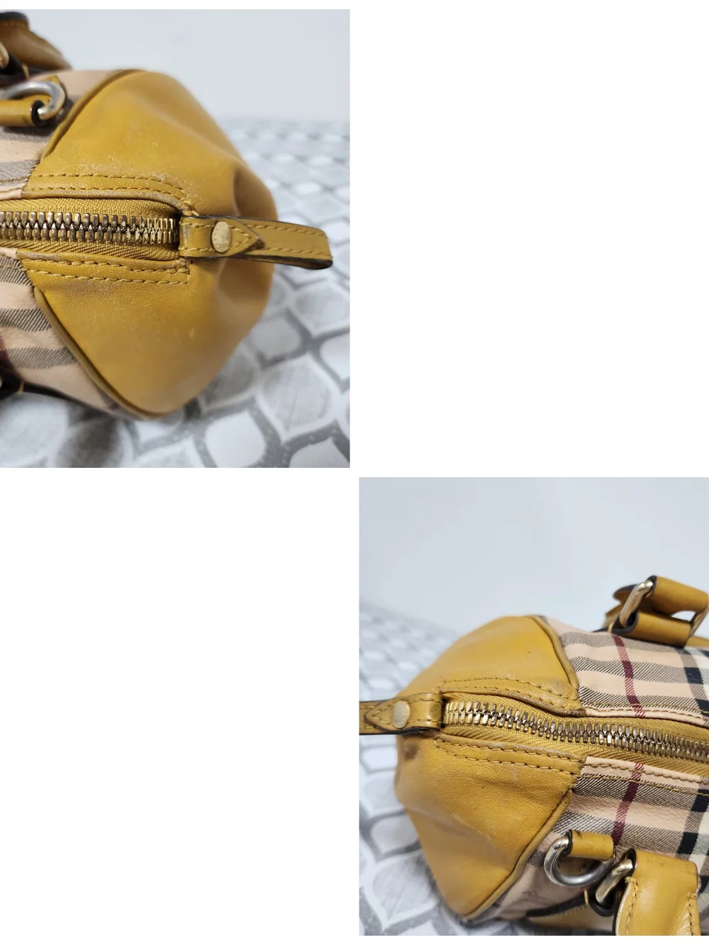 Burberry Haymarket Panel Blaze Bag Beige/Yellow